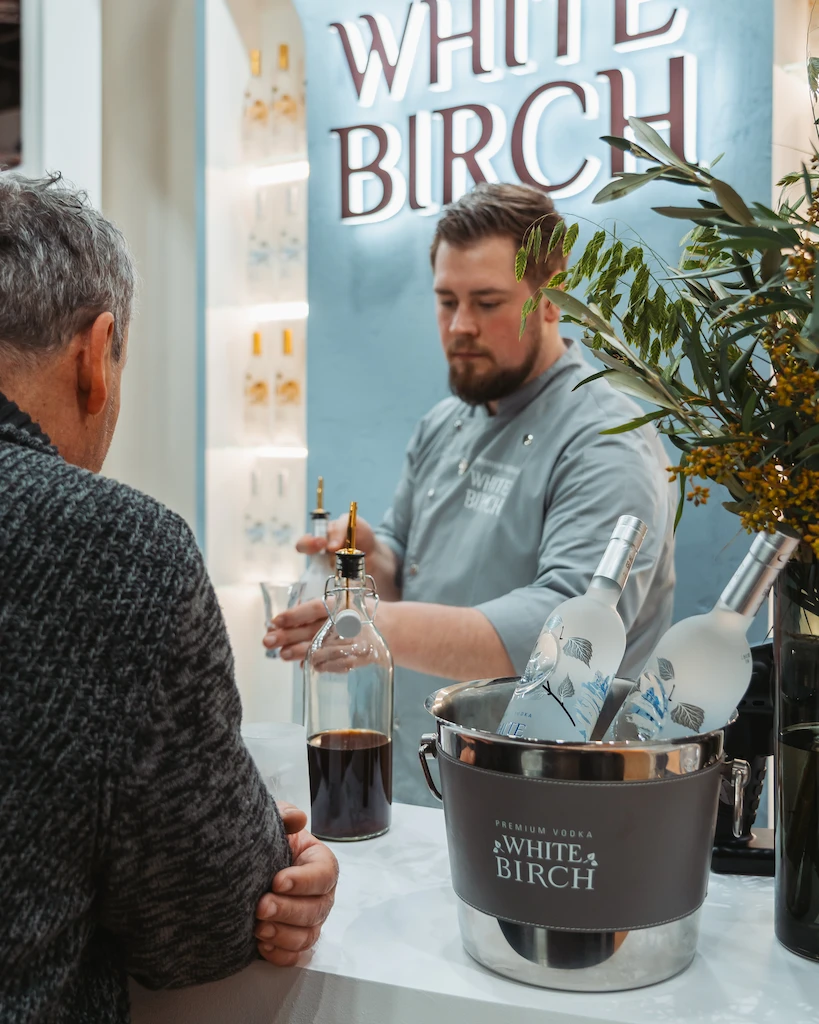 White Birch vodka booth & bar at PROWEIN TRAID FAIR 2025 in Germany